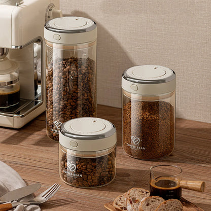 Vacuum-Sealed Coffee Bean Storage Canister – Airtight Freshness Keeper